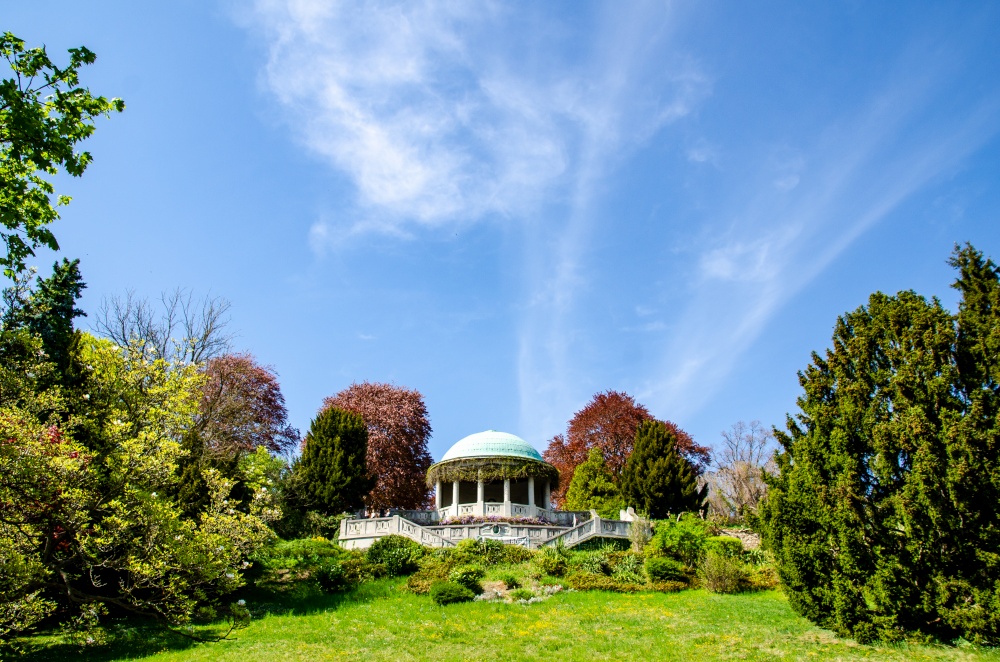 Baden bei Wien, Vienna - Austria - 25.04.2015: View of Rotunda in Kurpark in Baden. Austria Sunny day Summer. View of Rotunda in Kurpark in Baden. Austria