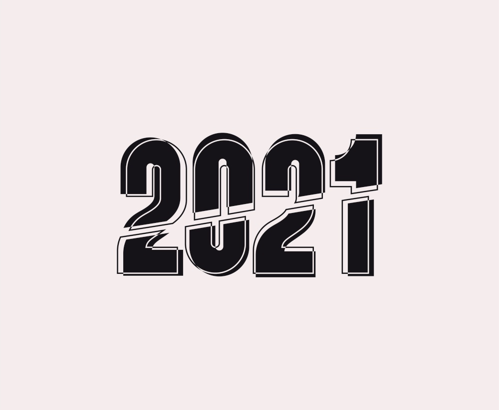Modern creative design 2021 happy new year element