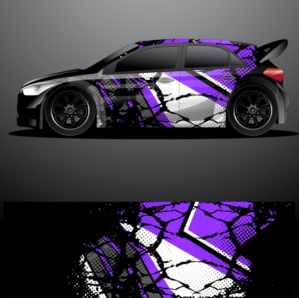 rally car decal graphic wrap vector, abstract background