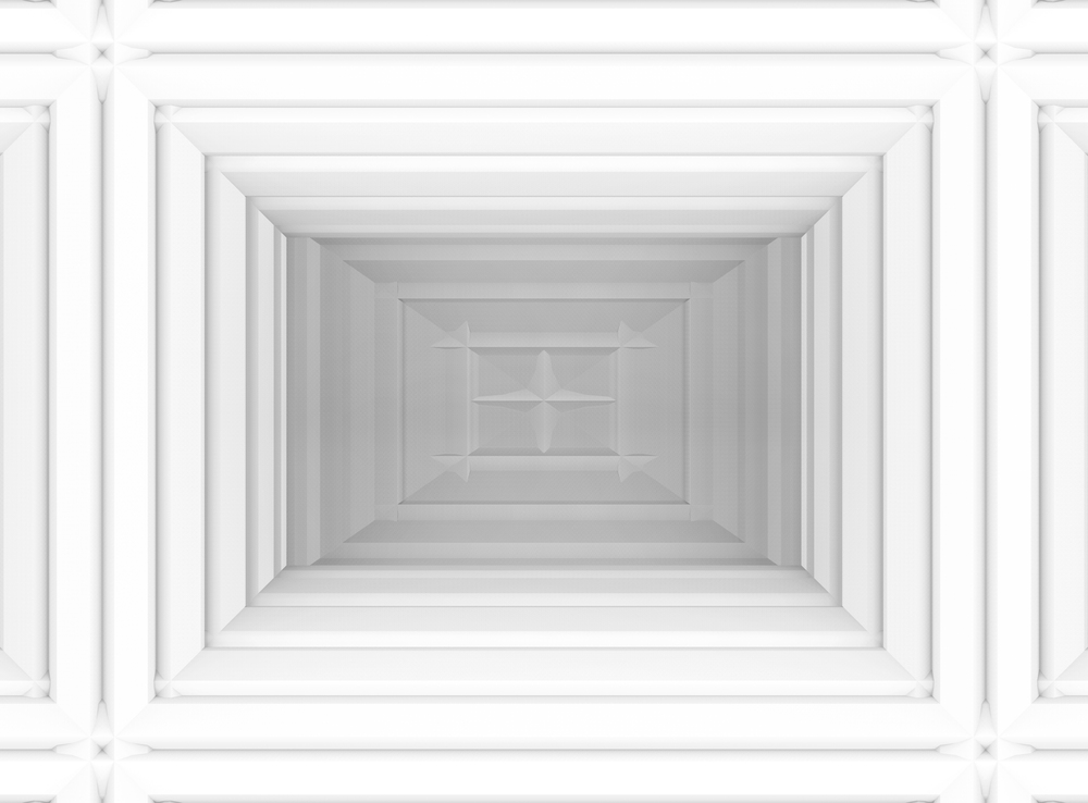 3d rendering. abstract white rectangle frame wall background.