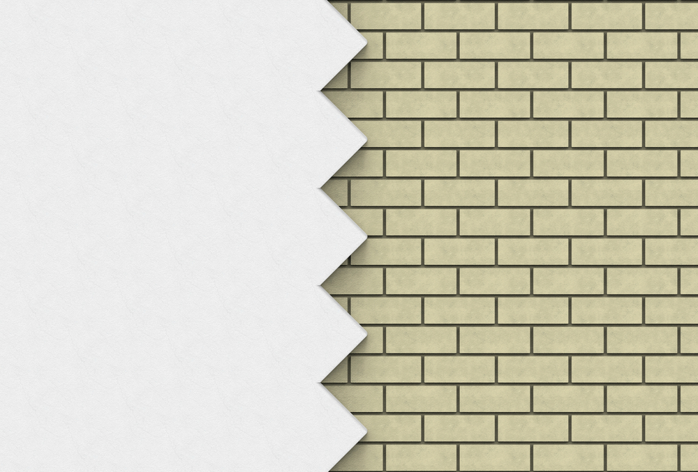 3d rendering.light brown bricks and zig zag wall background.