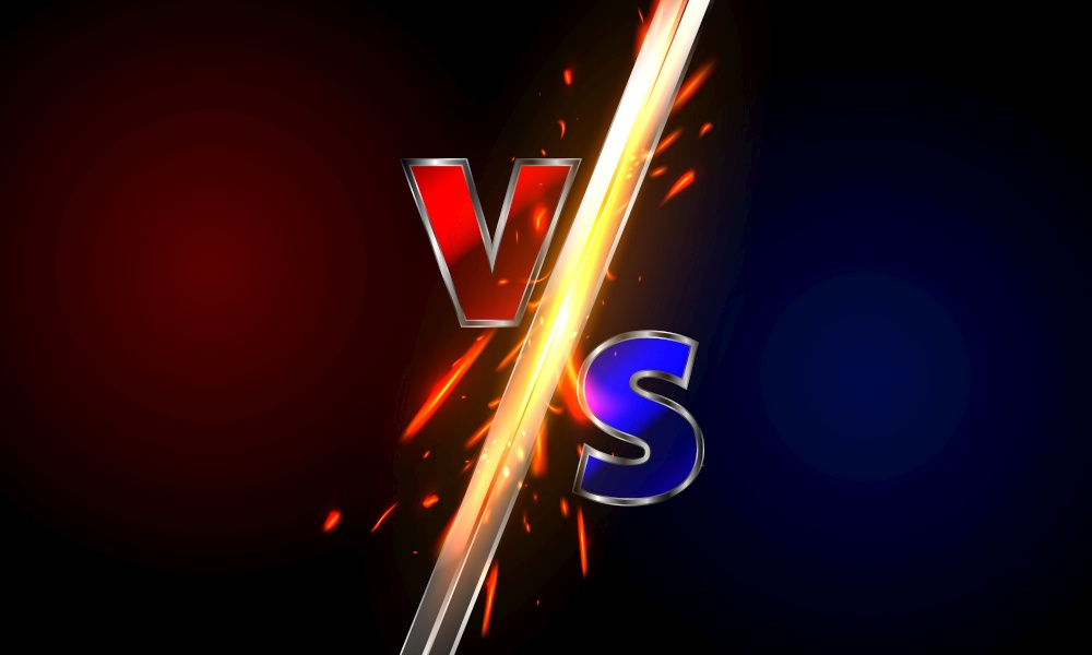 versus logo vs letters for sports and fight competition.
