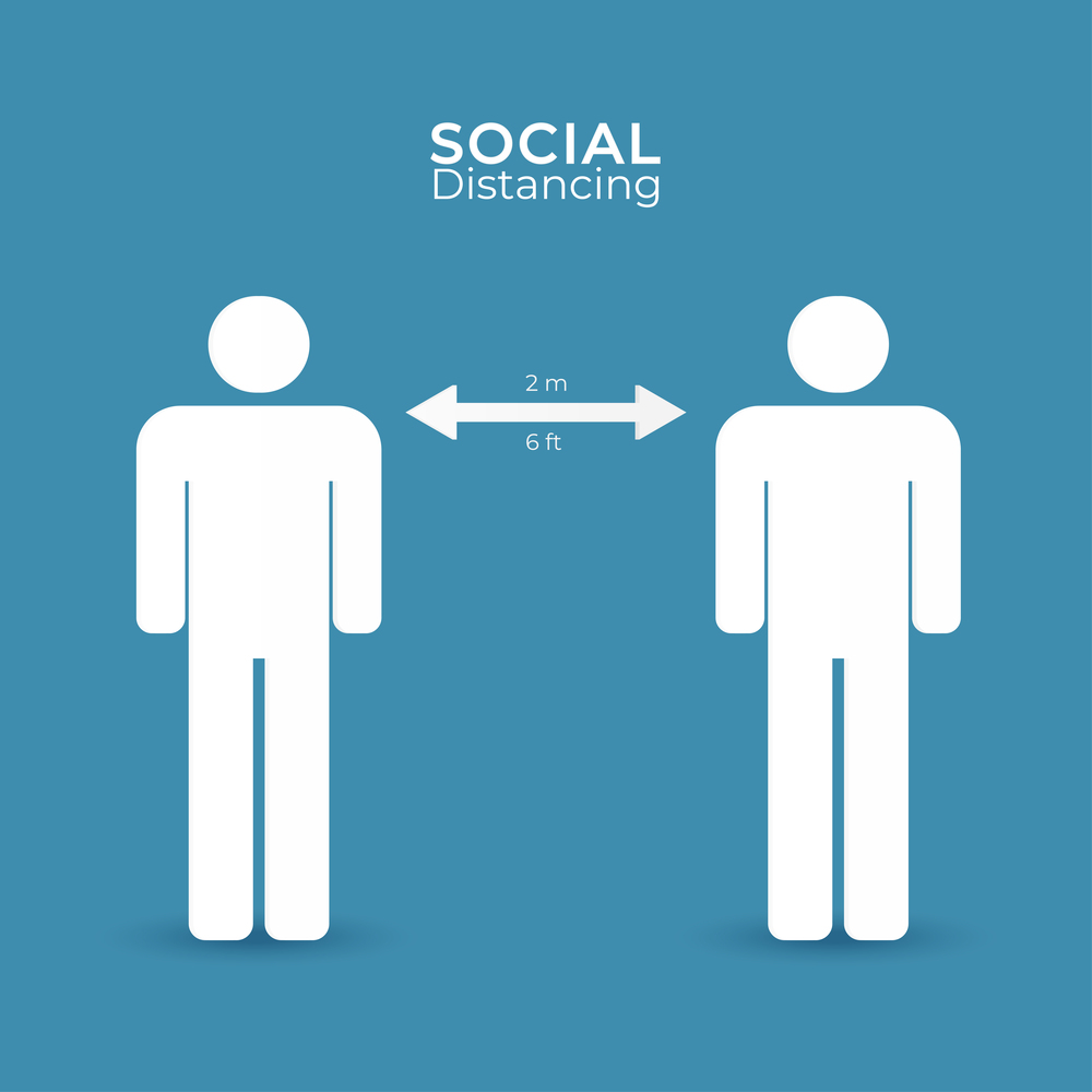 Social distancing. public society people avoid spreading corona virus. vector illustration.