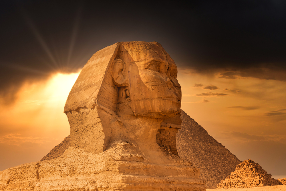 The Great Sphinx of Giza and the pyramids in Egypt