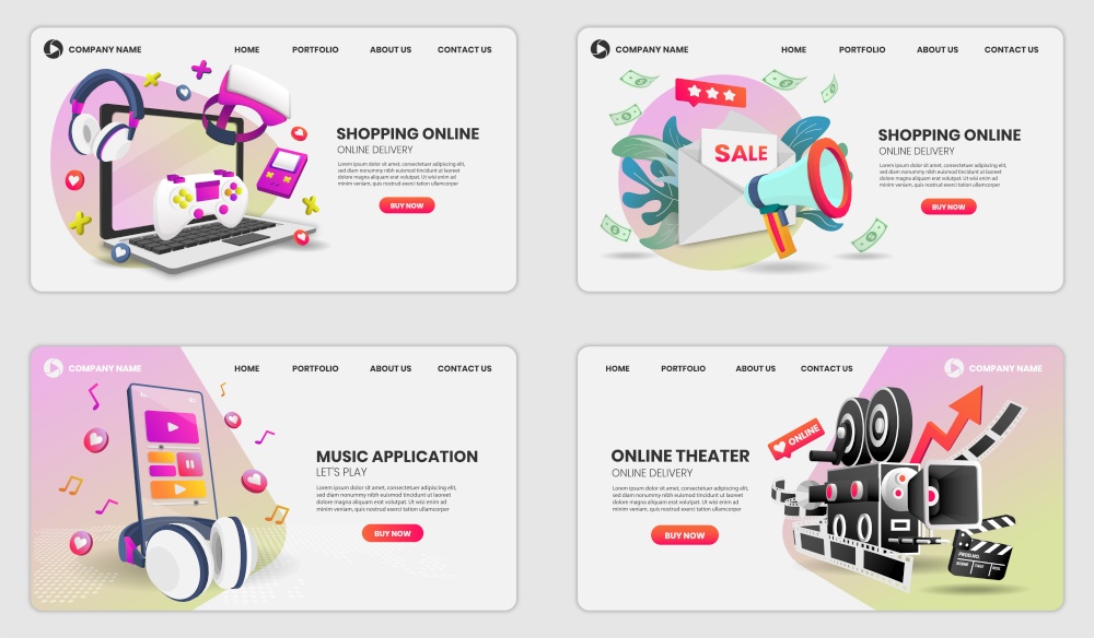 online shopping Vector for banner, poster, flyer.Online delivery service.3d vector illustration. 3D vector Illustration.