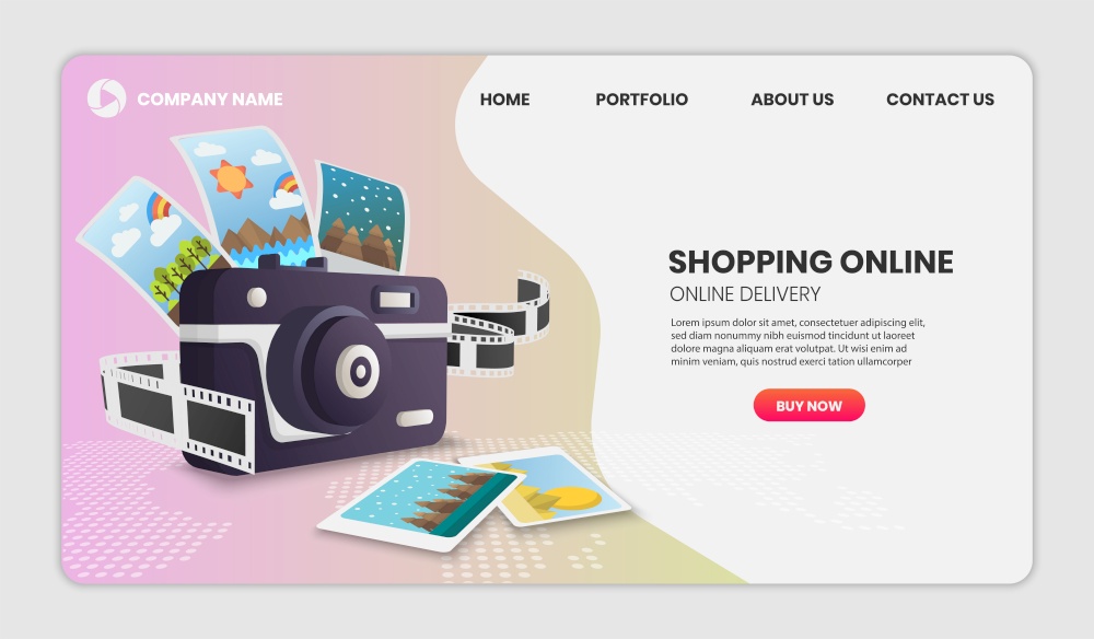 online shopping Vector for banner, poster, flyer.Online delivery service.suitable for banner. 3D vector Illustration.