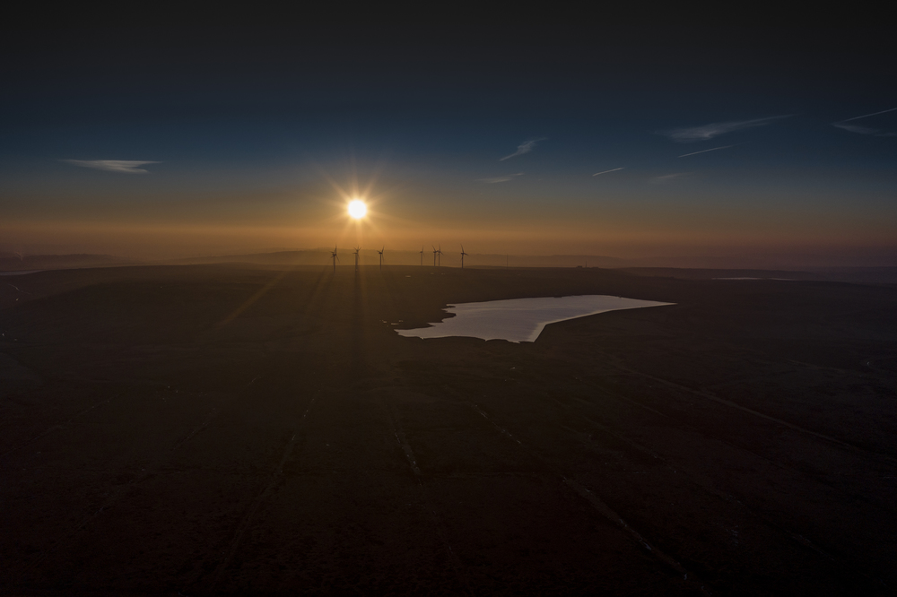 Sunrise over Ovenden Moor Wind Farm, West Yorkshire