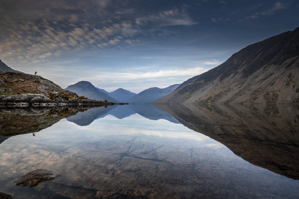 Sunrise over Wast Water a lake located in Wasdale, a valley in the western part of the Lake District National Park, England, it is the deepest lake in England at 258 feet