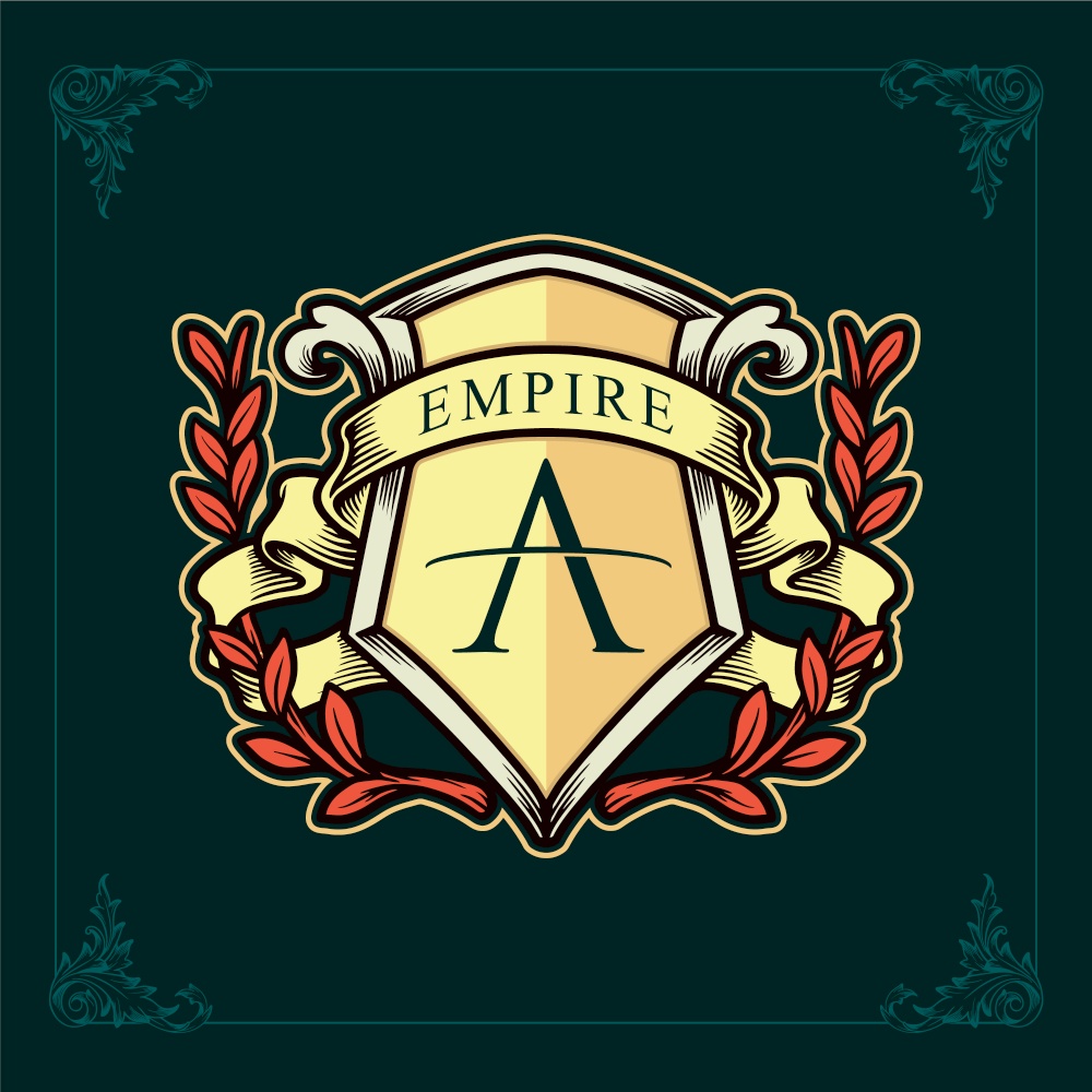 Empire brand logo of the kingdom and Ribbon
