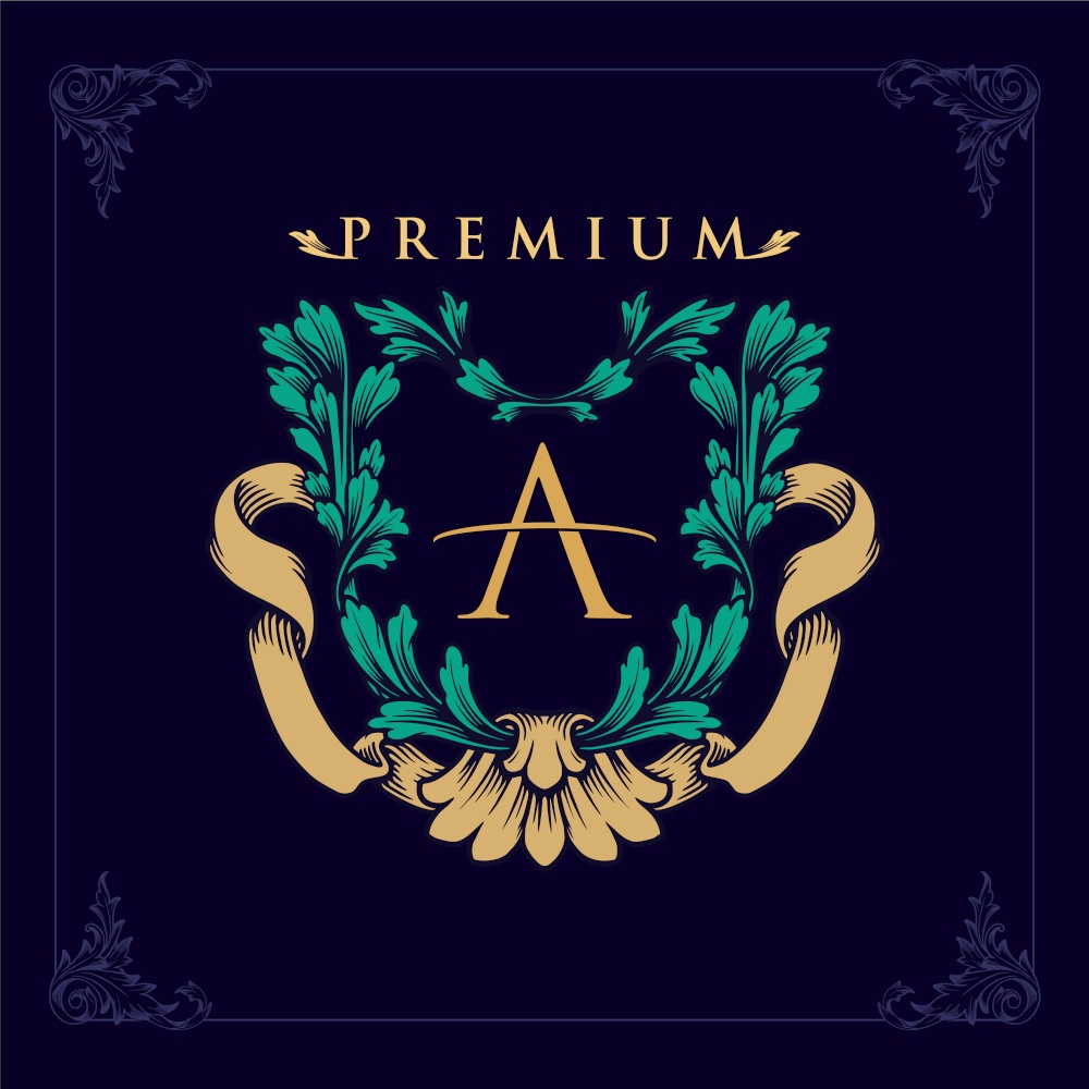 Luxury logo of Golden A monogram premium