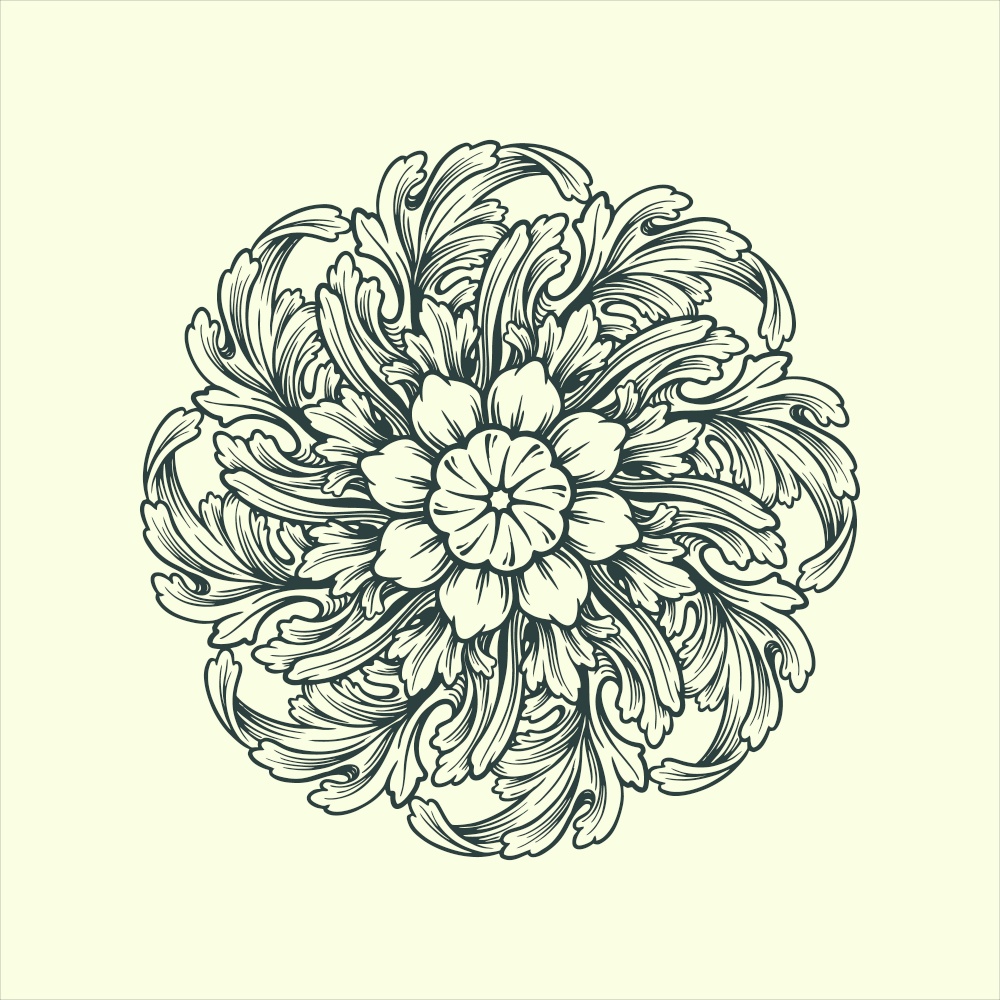 Beatiful Mandala ornaments design floral vector green for eleent your layout