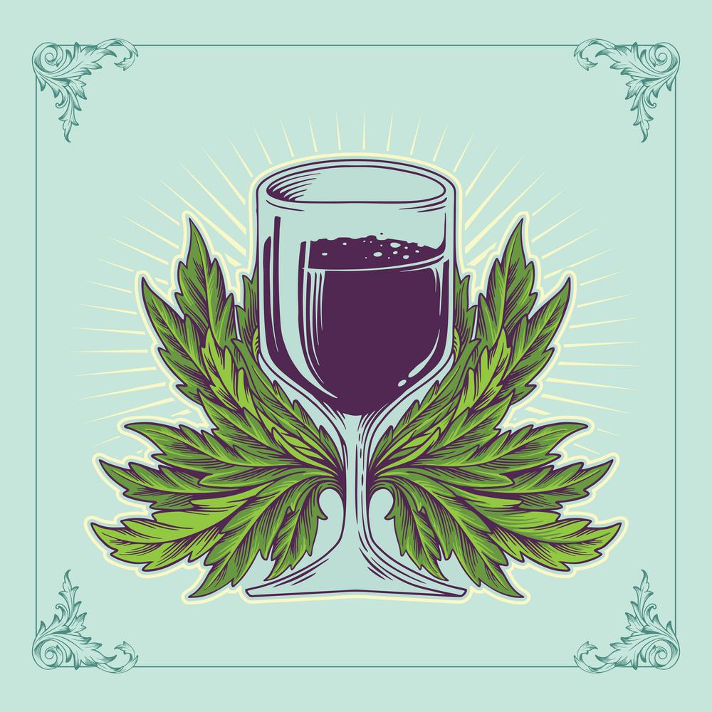 illustration of a glasses wine purple design ellegant
