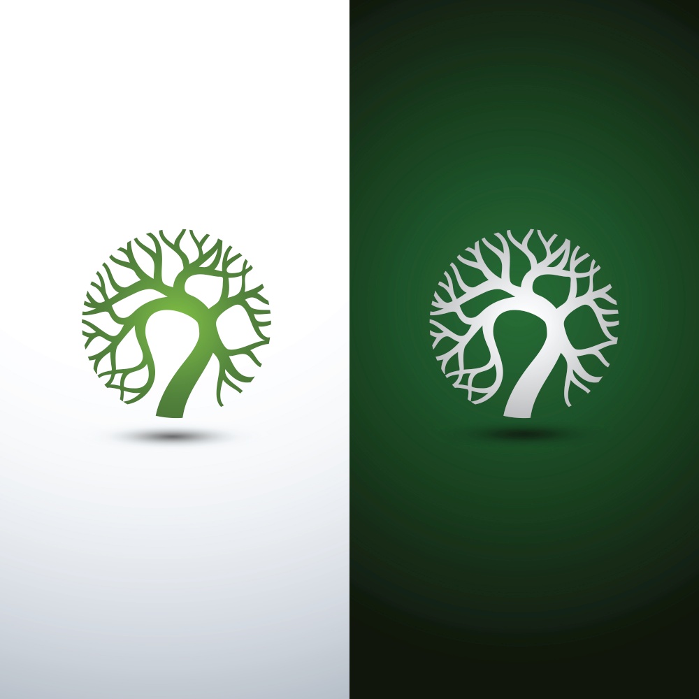 Green Tree logo design eco concept.Vector Illustration.