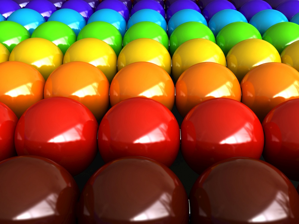 3d render of an abacus with colorful balls