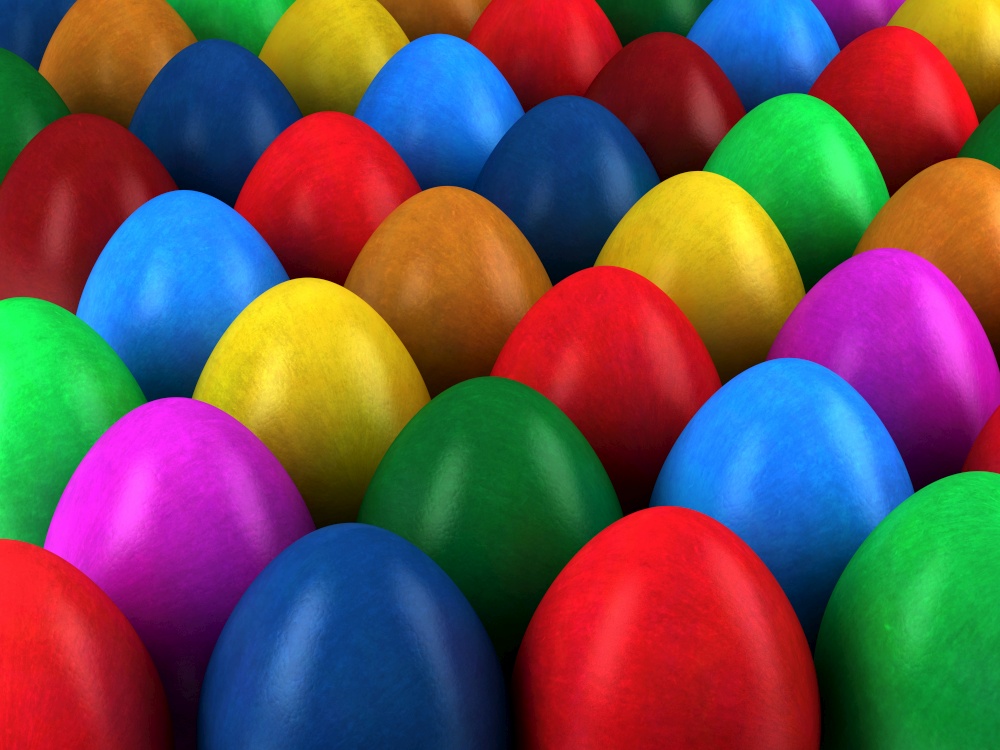 3d render of Easter eggs