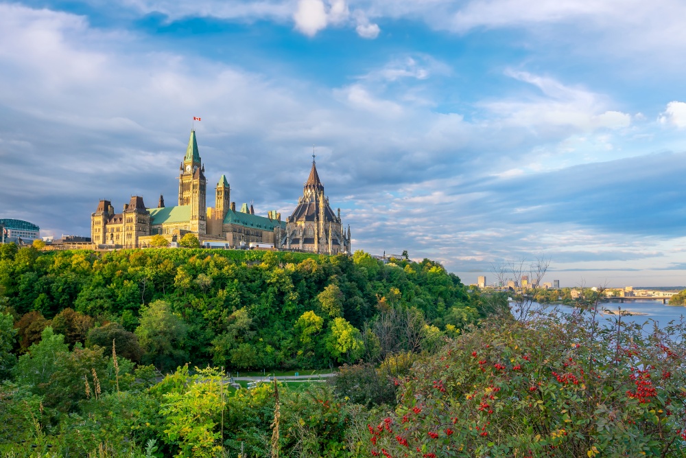 Parliament Hill in Ottawa, Ontario, in Canada