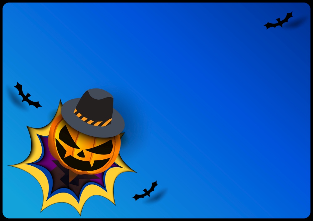Halloween background with pumpkin devil in the hole