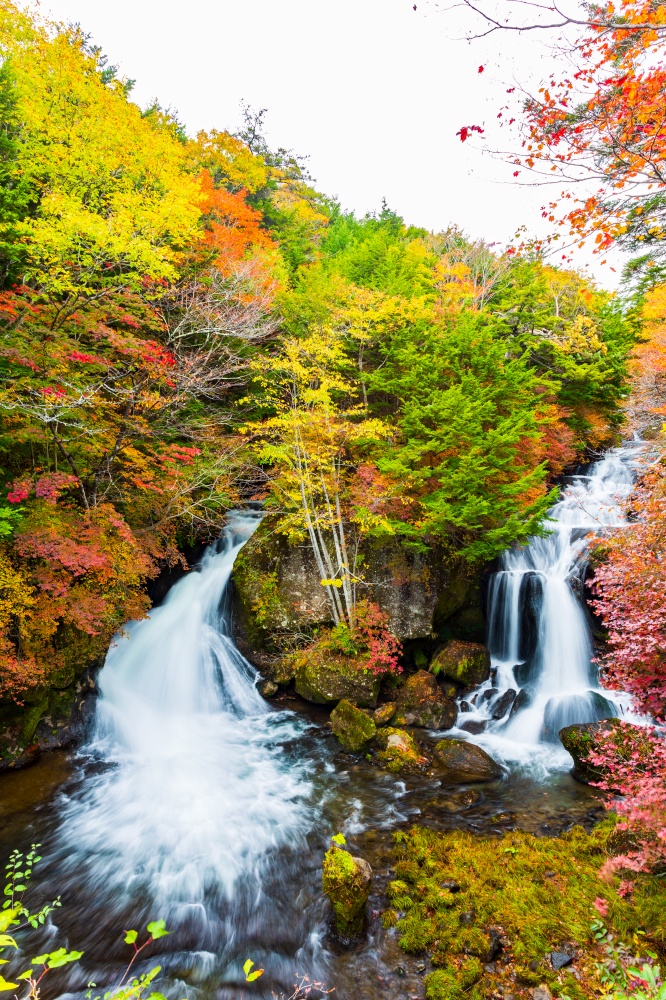 Ryuzu Falls in autumn season at Nikko national park, Nikko, Japan.