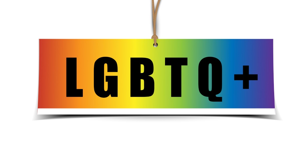 LGBTQ Banner save and love  on white