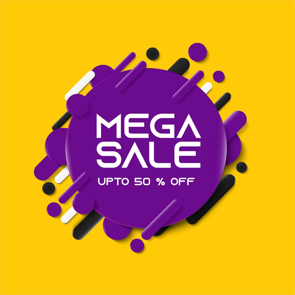 Tag banner Mega sale abstract style