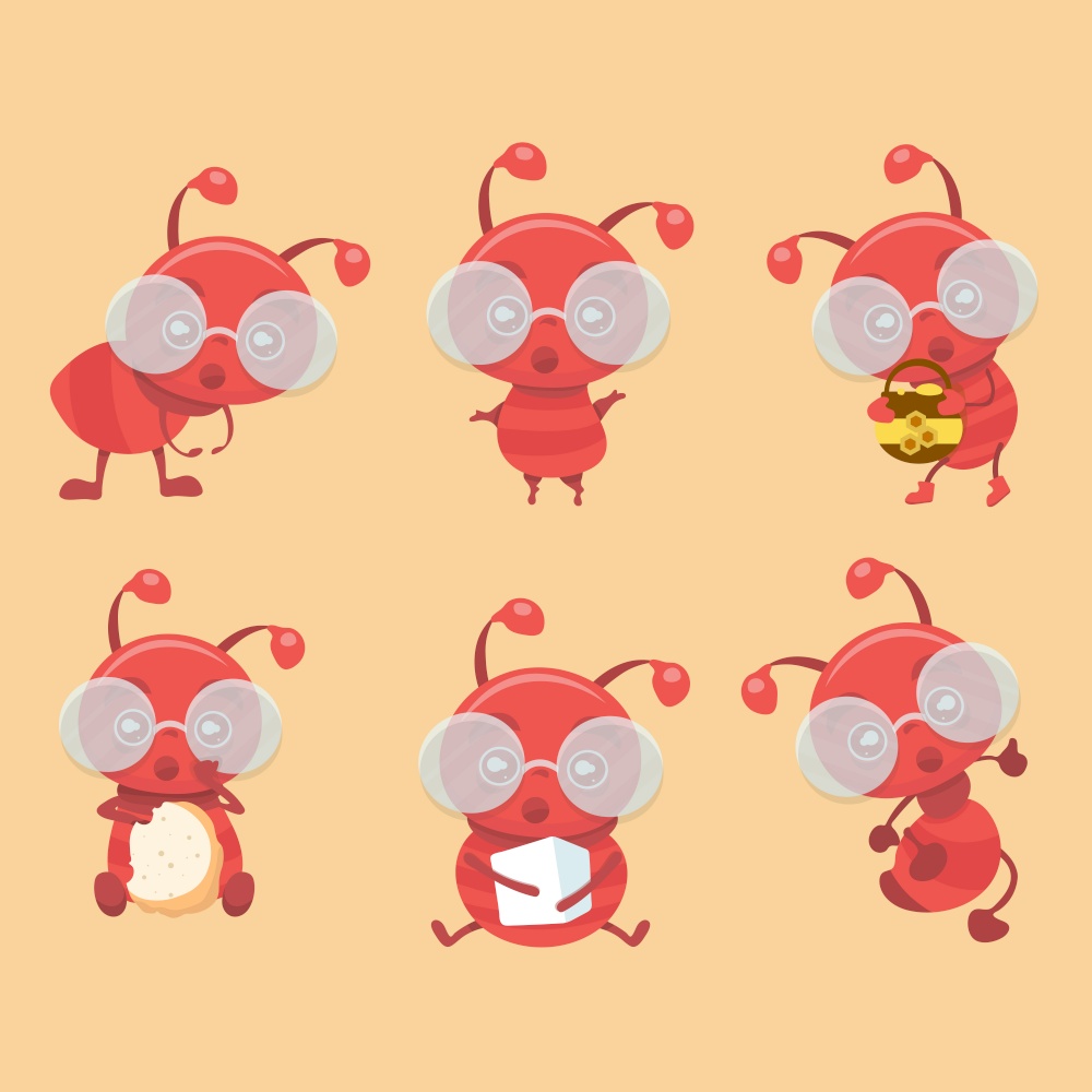 Cute ants cartoon collection set.. Cute ants cartoon collection set.
