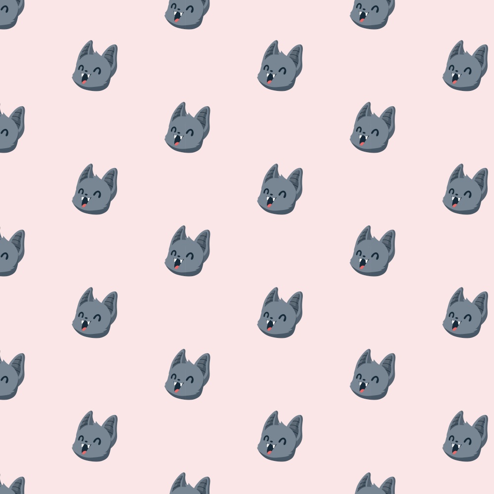 Vector pattern with bats on pastel background.. Vector pattern with bats