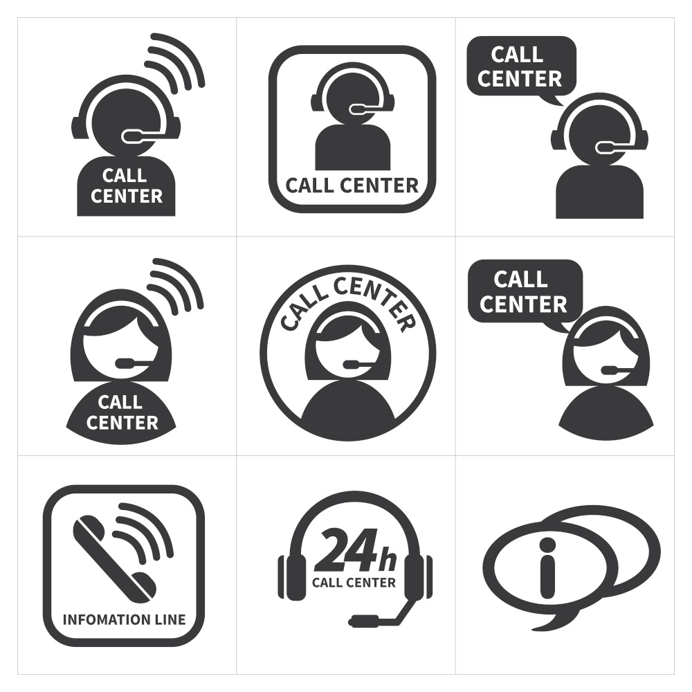icon set call center.