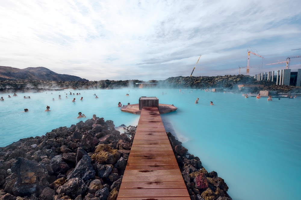 The landscape around Blue Lagoon geothermal area, Iceland