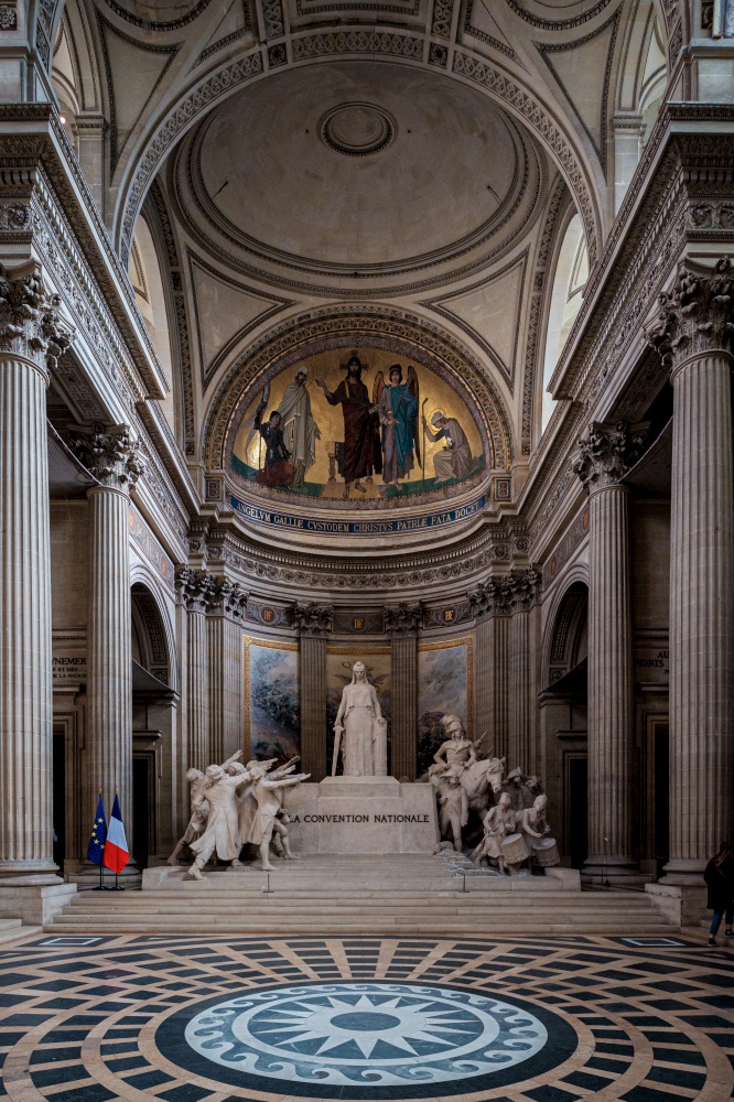 Interior of The Pantheon (Pantheon) in Paris, France