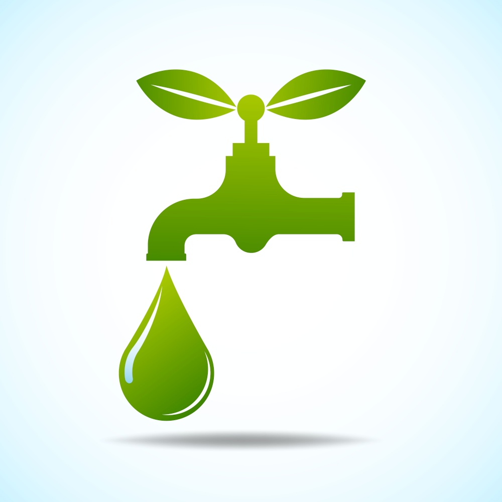 green Icon save environment and water concept