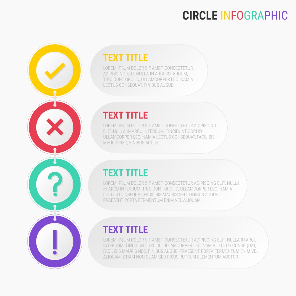 Infographic process chart circle with business icons colorful concept vector design