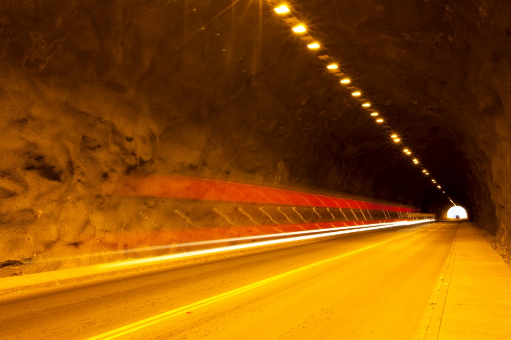 Traffic on a tunnel in Chile