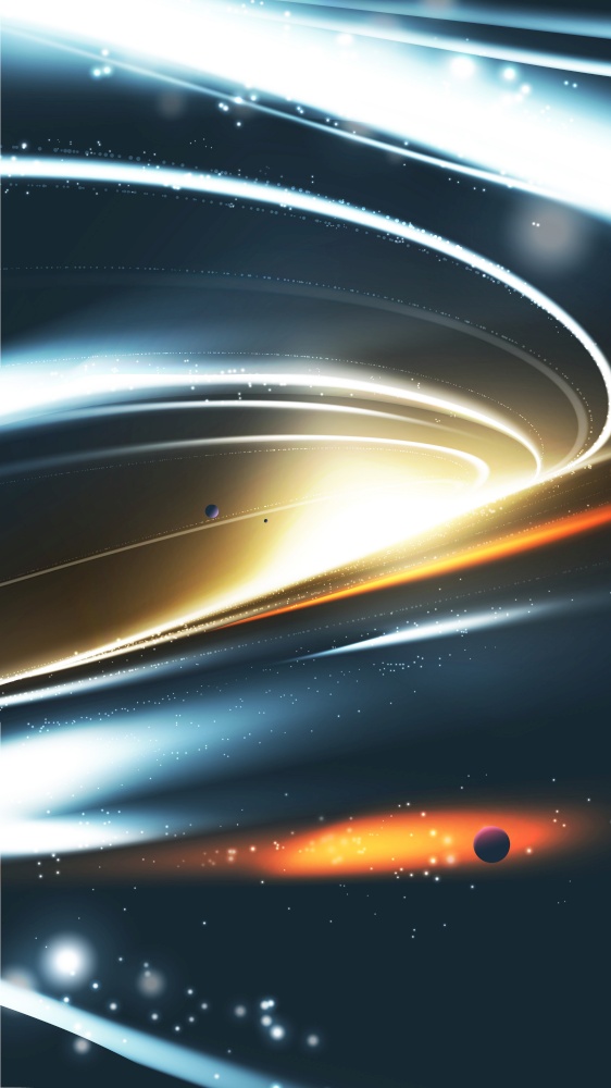 A vector illustration of  supermassive black hole abstract universe background suitable for phone wallpaper