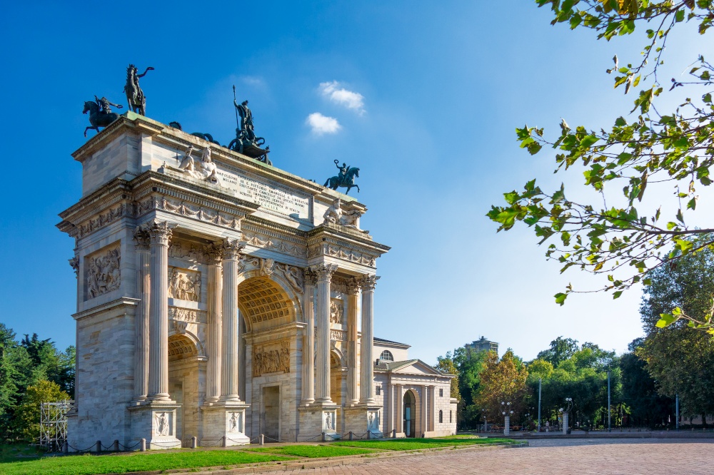 Peace Arch in Milan. Lombardy. Italy
