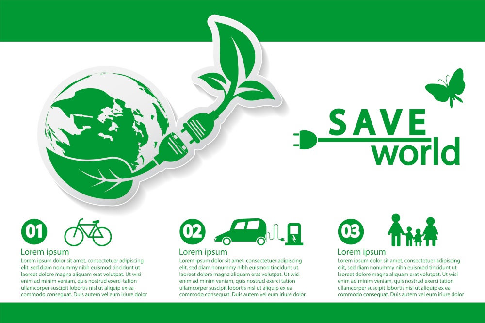 world with eco-friendly concept ideas,Infographic template,Vector illustration
