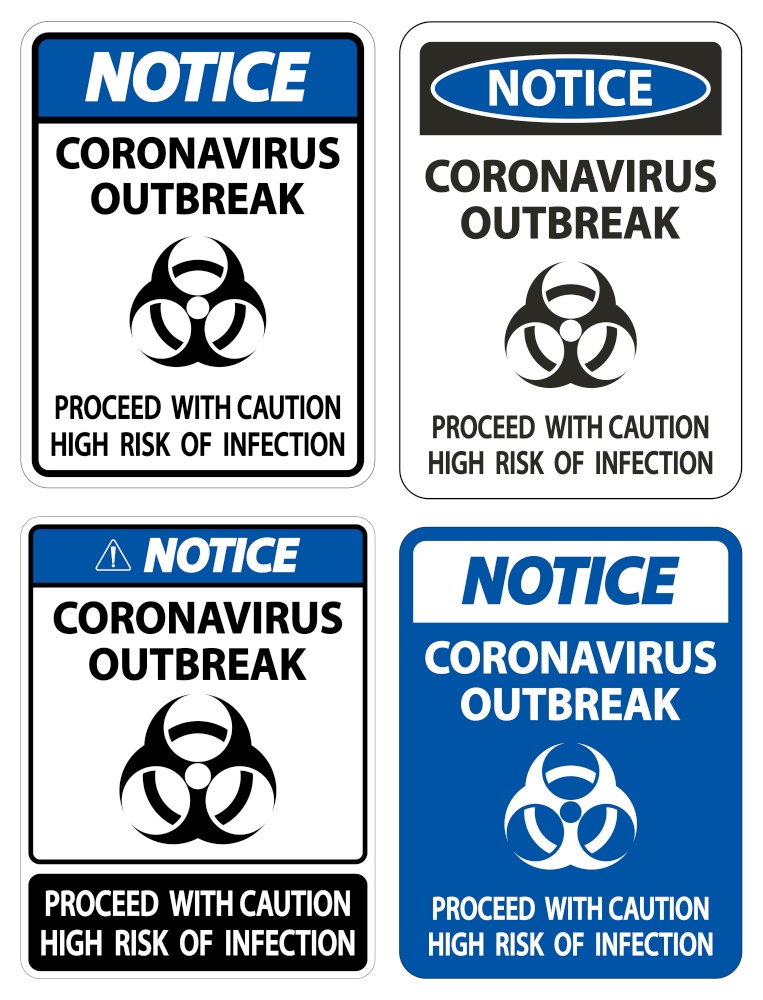 Notice Coronavirus Outbreak Sign Isolate On White Background,Vector Illustration