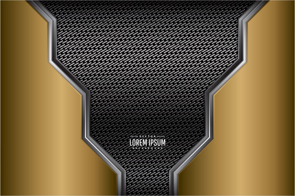 Metallic of gold with carbon fiber technology concept.Vector illustration.