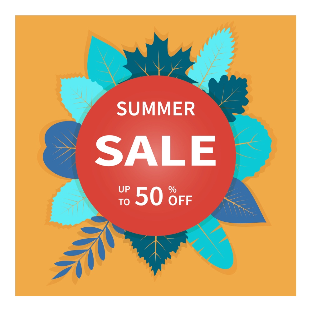Modern design template summer sale. Dynamic business sale banners, special offer, advertising marketing, commerce template with leaves end of season, summer background. Set of vector illustrations.