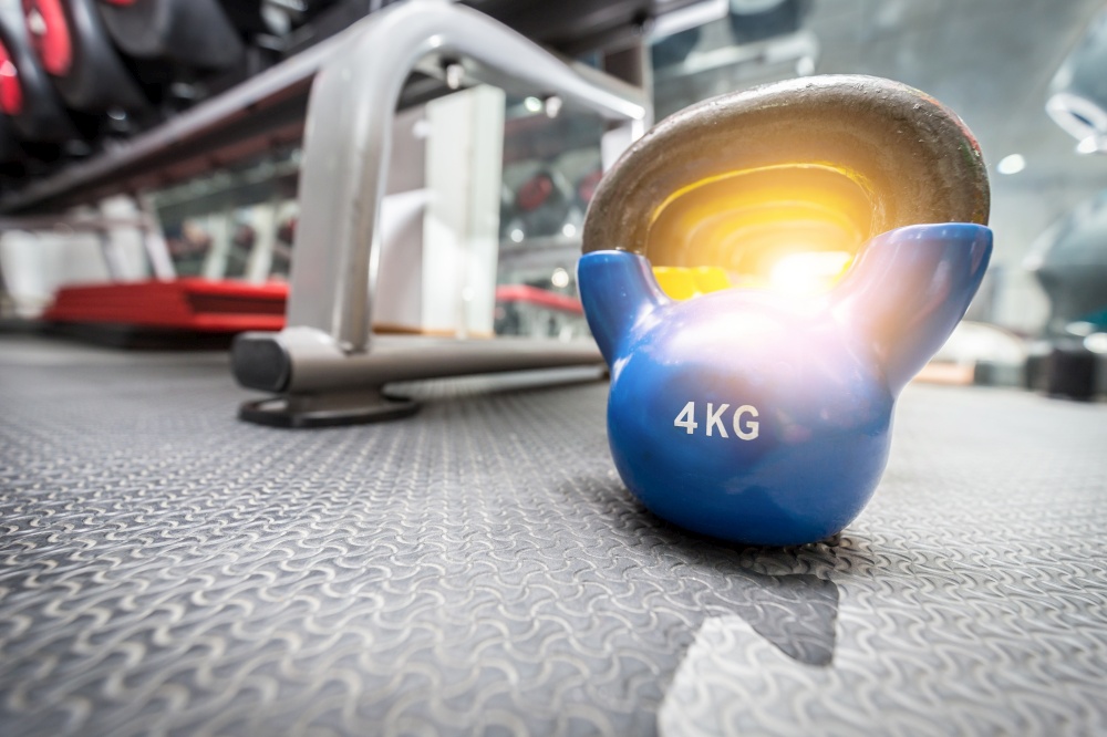 Kettlebell in gym equipment for building strong body