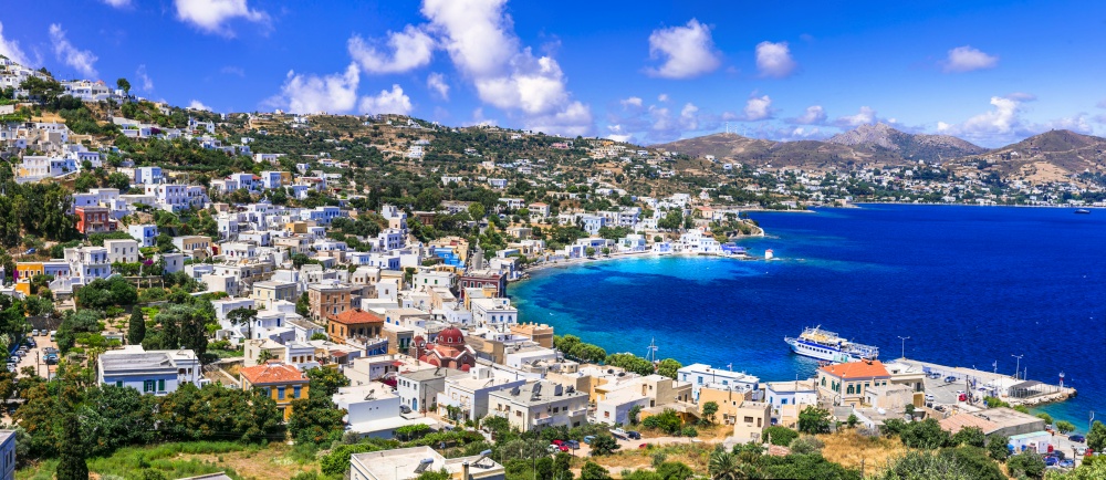 Picturesque sea view of Agia marina .Beautiful  Leros island in Dodecanese. Greece. Leros island, Greece, Dodecanese