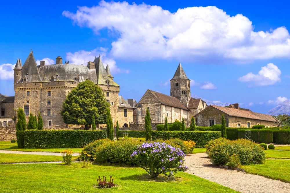 beautiful medieval castles of France  -Jumilhac le Grand. Perigord, Dordogne. France tourism and landmarks. castle Jumilhac-le-grand