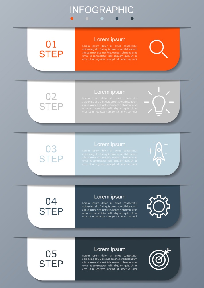 Infographics elements 5 options