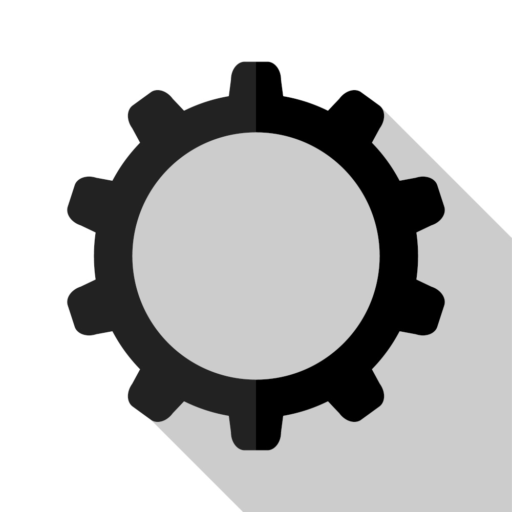 Concept gear icon vector. Thin gear icon