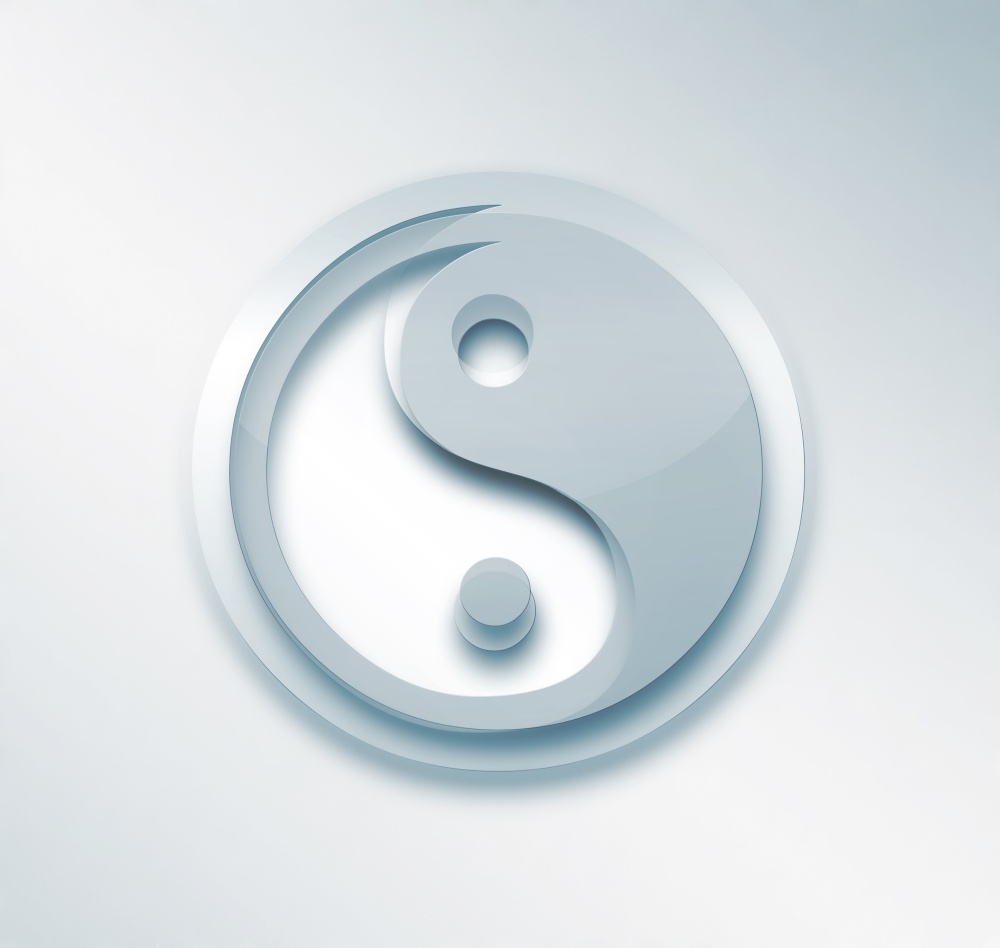 light background with a yin yang symbol