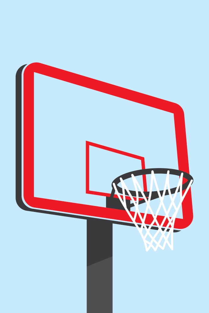 Illustration of a complex basketball net including the basketball backboard.. Basketball backboard