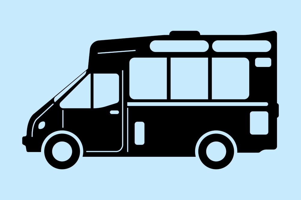 simple graphic of a food truck. background. food truck graphic