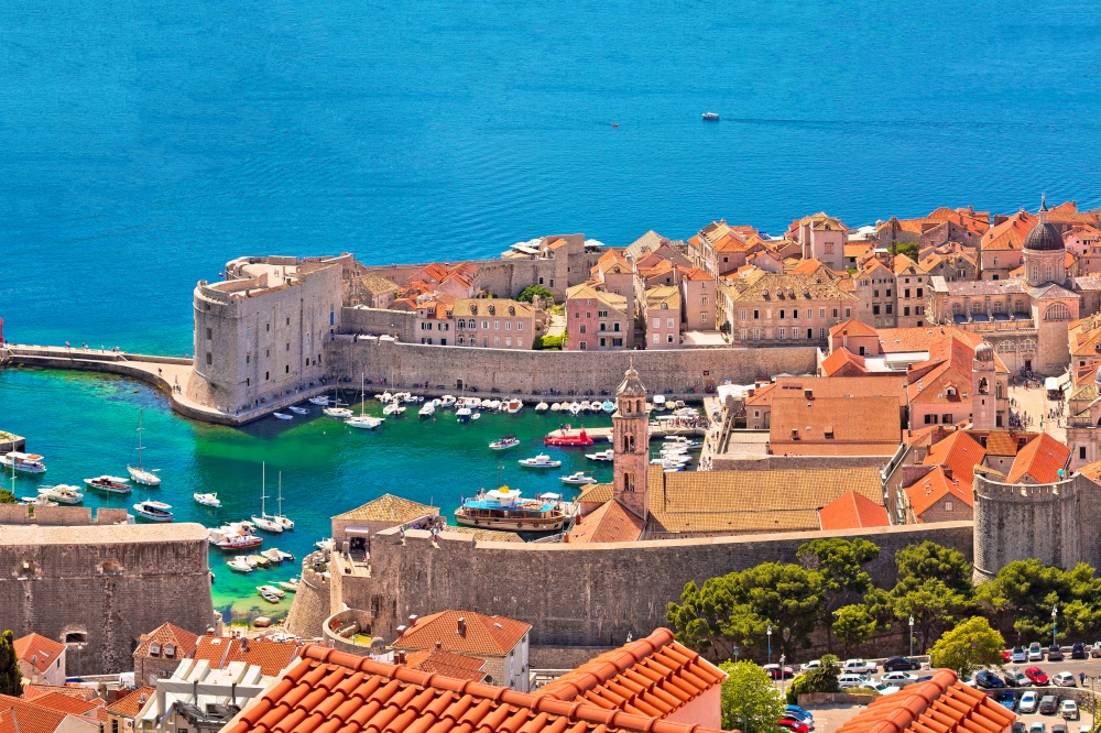 Historic town of Dubrovnik panoramic view, Dalmatia region of Croatia