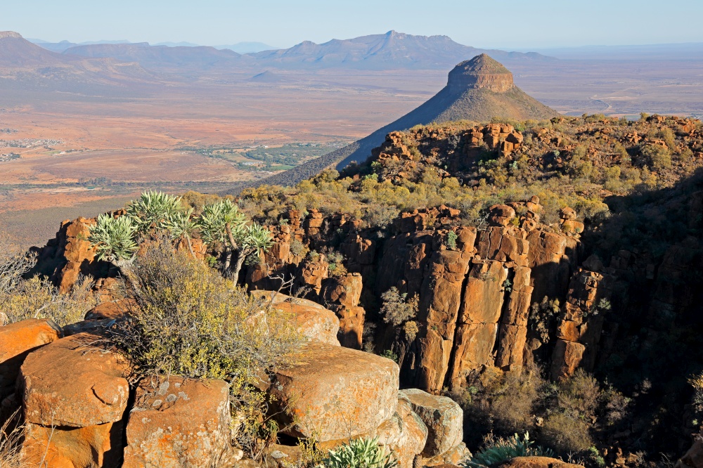 Landscape view of the scenic Valley of desolation, Camdeboo National Park, South Africa