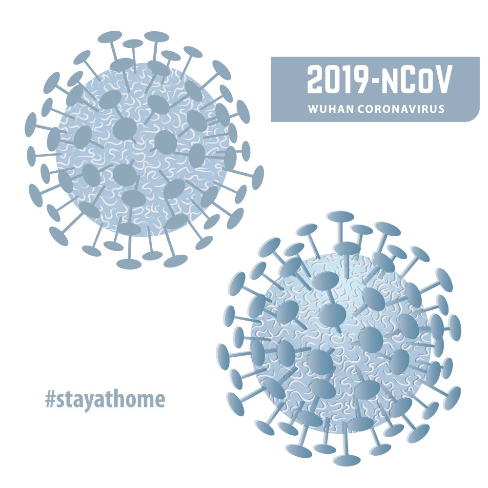 Coronavirus molecule isolated on white background. Covid-19. Vector