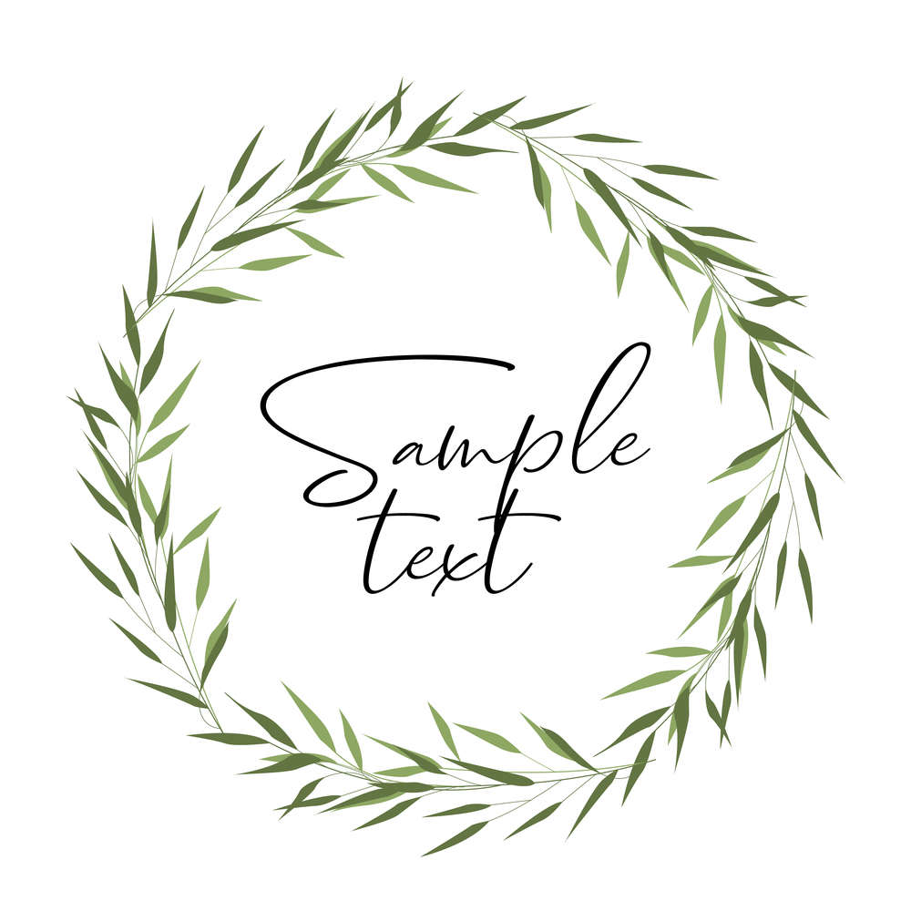 Vector Illustration bamboo leaves on a white background. Natural frame. Decoration of tree branches.. Bamboo green leaves